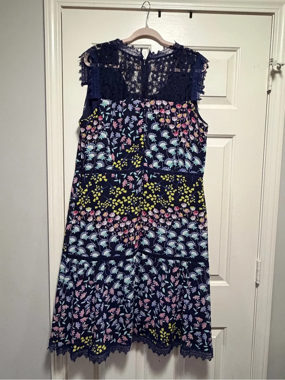 Nanette Lepore Navy Lace-Trim Dress - Picture 2 of 9
